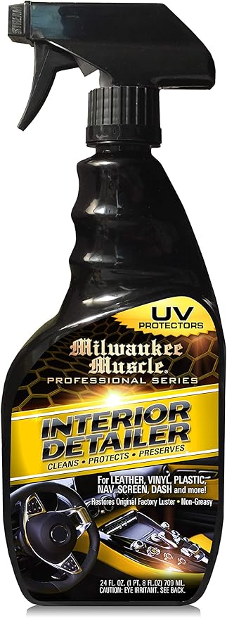 Auto Car Interior Cleaner Detailer Spray - 24 Fl Oz - For Cars, Bikes, Boats - Cleaner and Conditioner For Leather, Vinyl, Plastics, Screens - Upholstery Protectant Detailing Spray