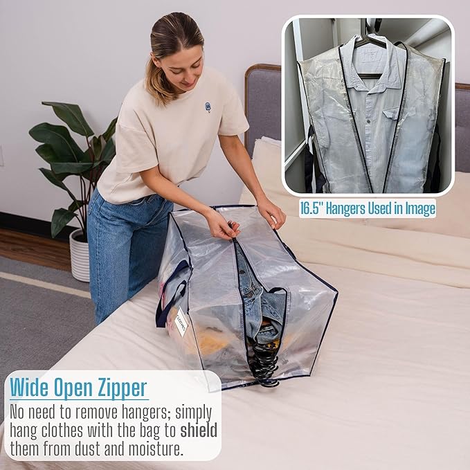 VENO 20 Pack Heavy Duty Moving Bags with Backpack Straps, Zippers & Handles, Extra Large Packing Bags for College Dorm Essentials, Moving Supplies Alternative to Cardboard Moving Boxes