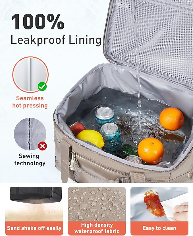 TOURIT Soft Sided Cooler Bag Insulated 48/60 Cans, Large Collapsible & Leakproof Ice Chest for Picnic, Beach, Camping, Travel