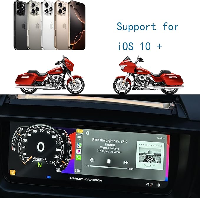 Wireless CarPlay Headset Bypass Fit for Harley Davidson 2024-2025 Street Glide Road Glide CVO/ST Accessories Plug-N-Play (DC)