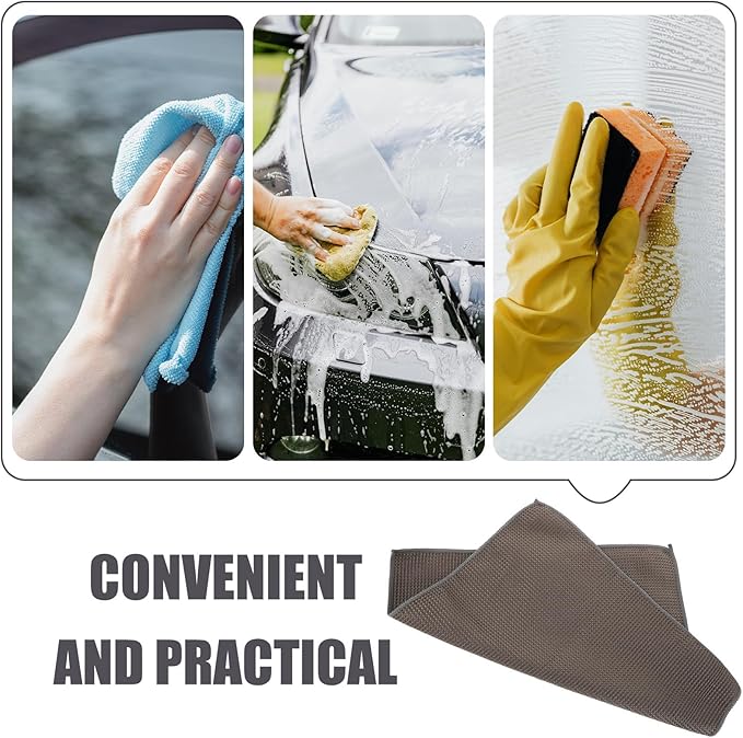 GALPADA Microfiber Car Care Towel 40x40cm Gray Waffle Pattern Absorbent Auto Detailing Cloth for Car Wash and Interior Cleaning