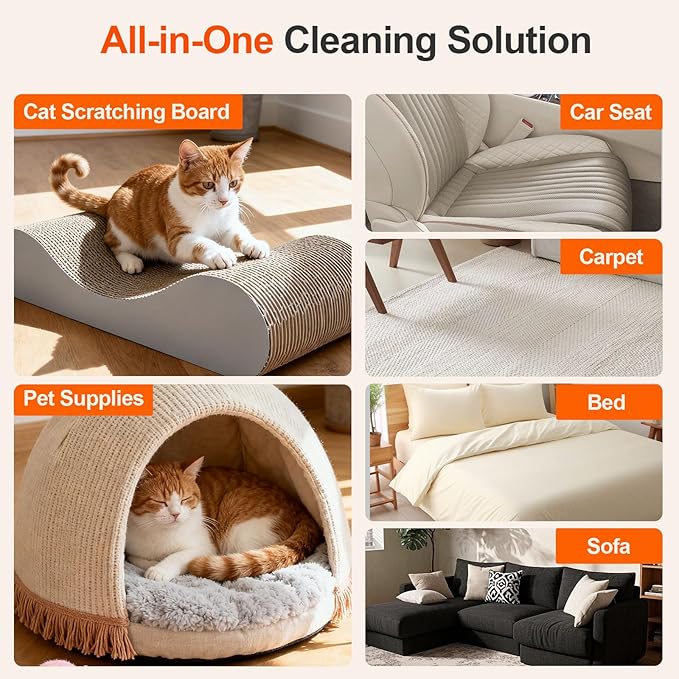 Pet Hair Removal Tool for Furniture, 3 in 1 Cat and Dog Hair Removal Tool, Suitable for Use on Furniture, Carpets, Clothing, and Bedding, Durable, Reusable, Washable, Grey, 1 Pcs
