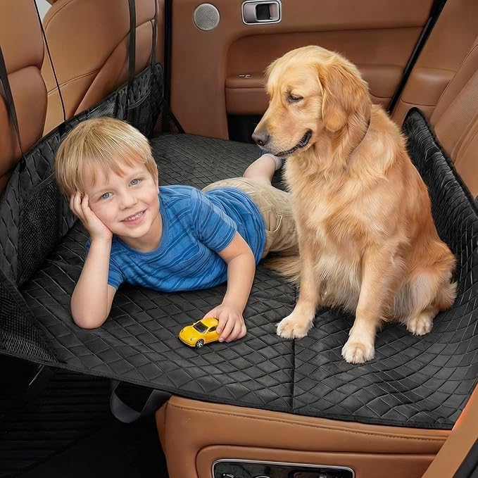 EULANT Truck SUV Dog Seat Cover for Back Seat,Car Rear Seat Mattress Extender Plate,Folding Back Seat Extender for Full Size Truck/F150/RAM1500/Silverado Car/SUV Model Y/3