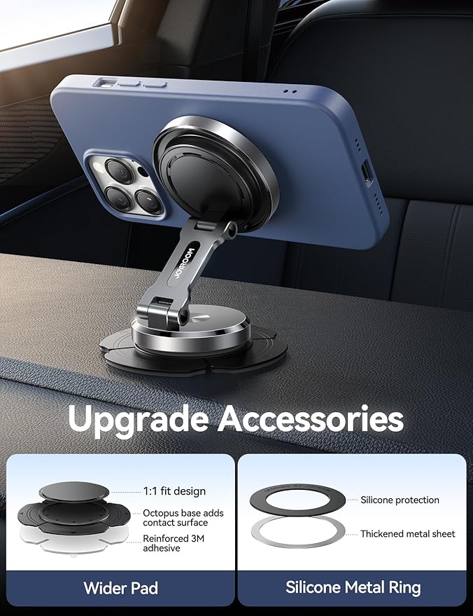 JOYROOM for MagSafe Car Mount Charger with Rotatable Charging Panel, Metal Magnetic Phone Holder, Wireless Charger for iPhone 16/15/14/13/12
