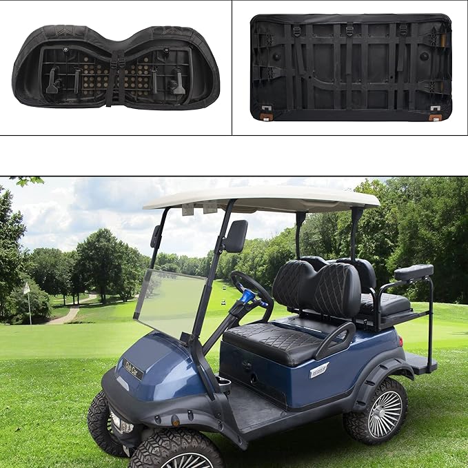 NOKINS Golf Cart Diamond Seat Covers Kit, Fit for Club Car Precedent OEM Standard Front Seat Cushion, Golf Cart Vinyl Seat Cover, No Nails Required