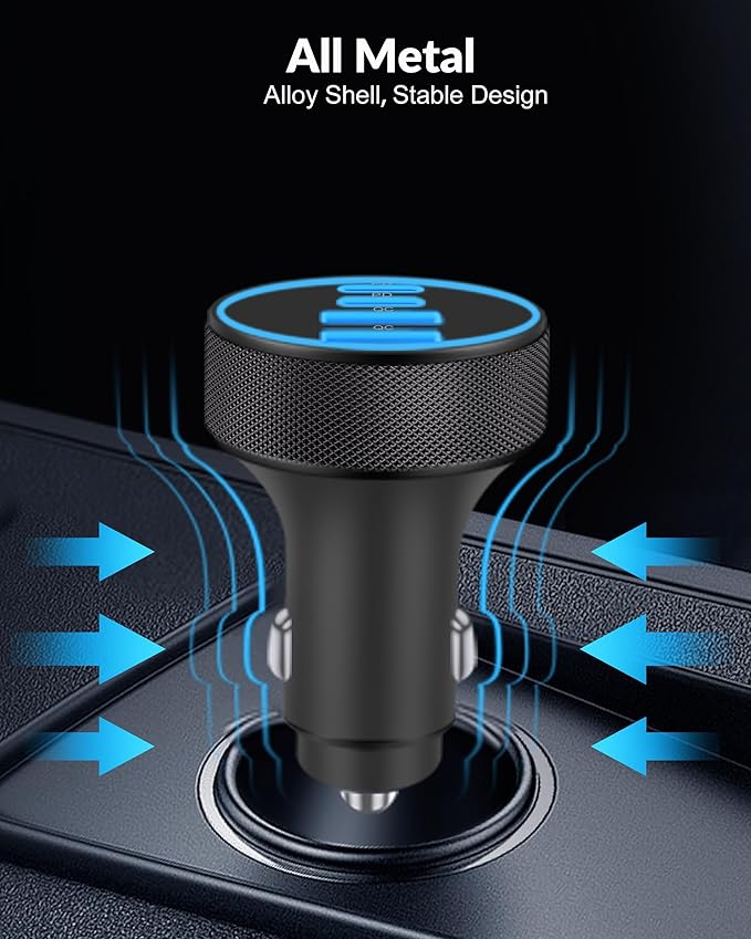 [2-Pack] Car Charger USB C, 4 in 1 90W Fast Charging 4-Port Dual 45W USBC & USB A Phone Car Charger Cargador Carro Lighter Adapter for iPhone 17 16 15 14 13 12 Pro Max, iPad, Galaxy, Tablet, Android