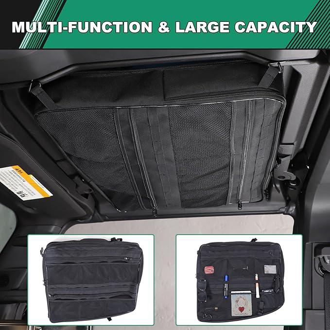 Car Sunroof Organizer Bag Compatible with 2024 2025 Hummer EV Hardtop Roof Panel Storage Bag Waterproof Foldable Multi-Function Car Rooftop Carrier Sunroof Storage Bags (Front Right Side)