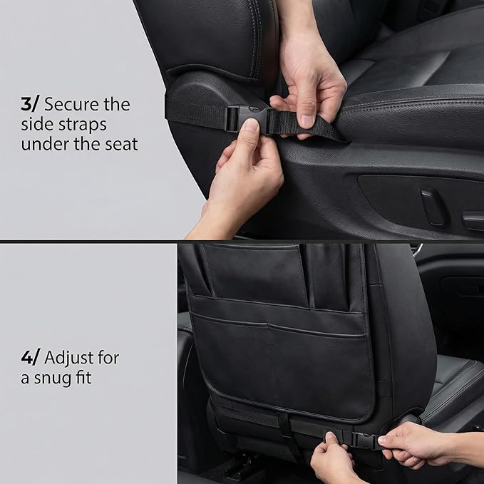 ONE PIX Backseat Car Organizer Mats Back Seat Organizers and Storage Bag with Touch Screen Tablet Holder for Kids Toddlers Seats, Travel Accessories, Road Trip Essentials (2PCS)