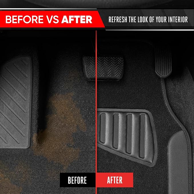 Motor Trend Waterproof Car Floor Mats Universal Fit Car Mats with Driver Heel Pad Leather Car Carpet Floor Mats for SUV Van Sedan Truck Anti-Slip Backing Carpet Mats Black and Gray