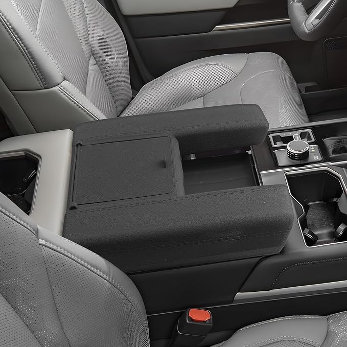 LUWU Center Console Cover Hidden Storage Box Compatible with 2022-2025 2026 Tundra (SR/SR5/Limited) Accessories Silicon Material Armrest Cover Center Console Hidden Organizer Box (2 in 1 Design)