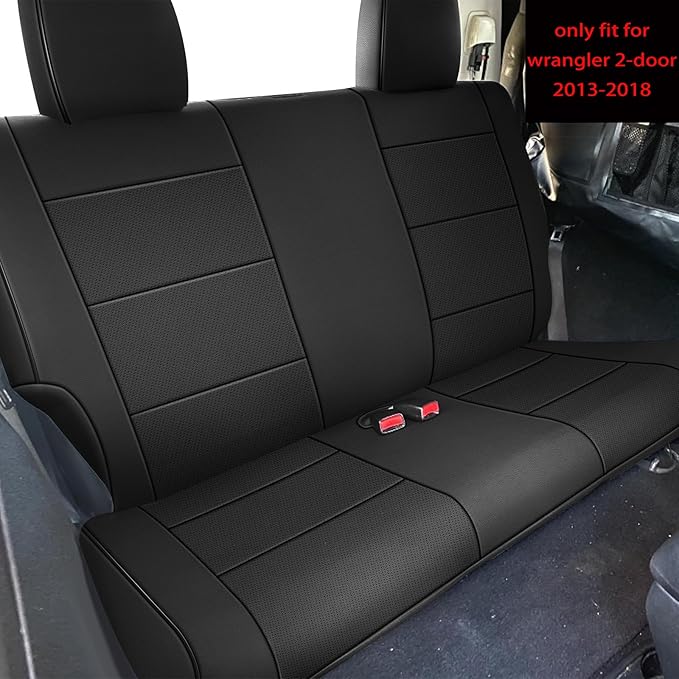AOMSAZTO Seat Cover for Jeep Wrangler JK 4 Door 2008 2009 2010 Custom Full Set Waterproof Faux Leather Seat Cushion Protector Custom Car Seat Cover Accessories - Black