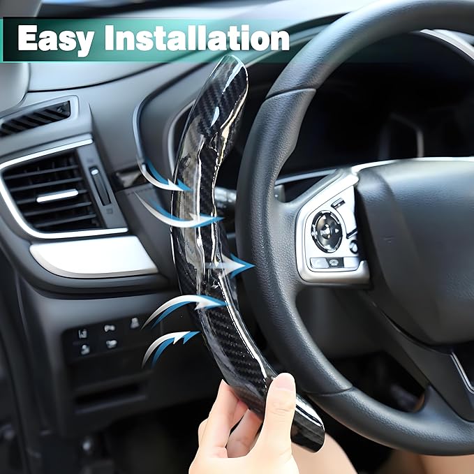 3 Pcs Carbon Fiber Car Steering Wheel Cover, Anti-Skid & Scratch-Proof,Segmented, Butterfly Thin Steering Wheel Cover Men/Women Wheel Covers Universal Fit 14.5"-16" for Cars/Truck/SUV