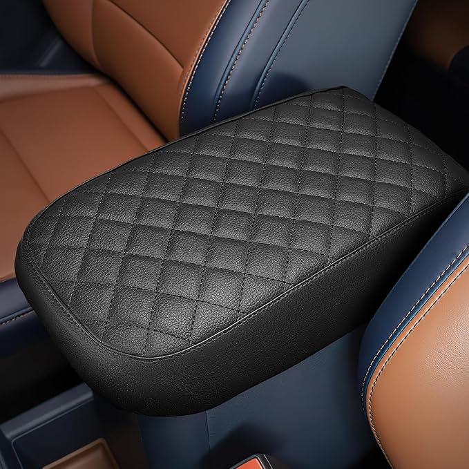 JOYTUTUS Center Console Cover Compatible with Ford Maverick 2022-2025 2026 Leather Armrest Cover Center Console Cushion Ford Maverick Accessories