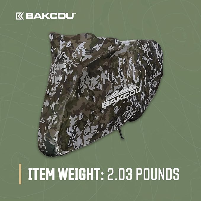 Bakcou - Heavy Duty Waterproof eBike Rain Cover - Protects Against Sun, Dust, Wind, Rain, and Snow - Nylon Cover with Cinch Cords for a Snug Fit
