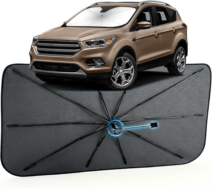 Car Windshield Sun Shade for Ford Escape 2013-2019 –[Reflective Coated Fabric] Sunshade Umbrella for Front Window, Car Shades Sun Visor Keep Car Cool and Protects Interior, 1:1 Exact Fit