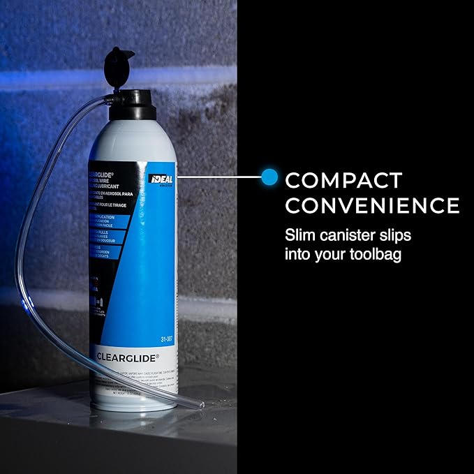 Ideal Electrical ClearGlide Aerosol Wire Lubricant, 19 oz. Can (31-387), Portable, Mess-Free Spray Lubricant, Cable Lube for Wire Pulls with Precision Nozzle