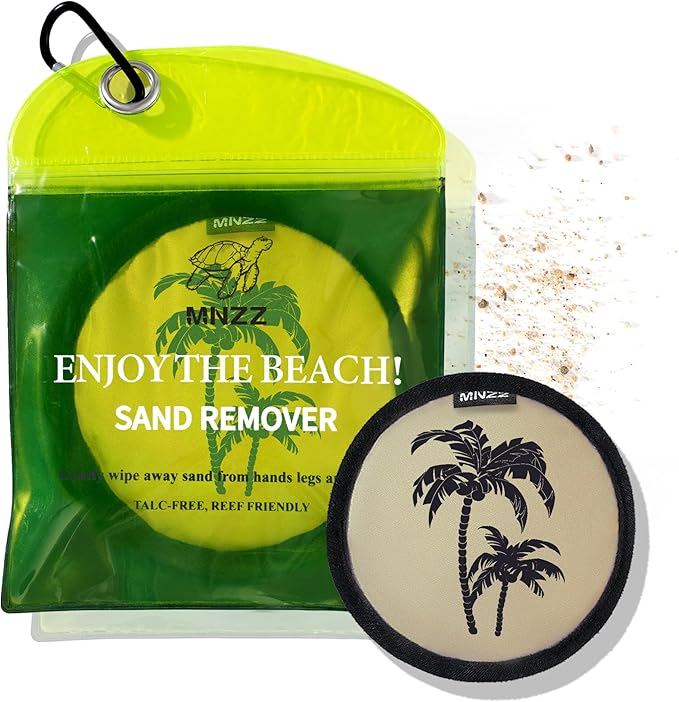 MNZZ Sand Remover Bag Sand Eraser Pouch Quick Dry Compact Lightweight Portable Travel Essentials Beach Pool Camping Hiking Blanket Chair Cover Shell Tent Toy Canopy Umbrella Hat Clip Holder