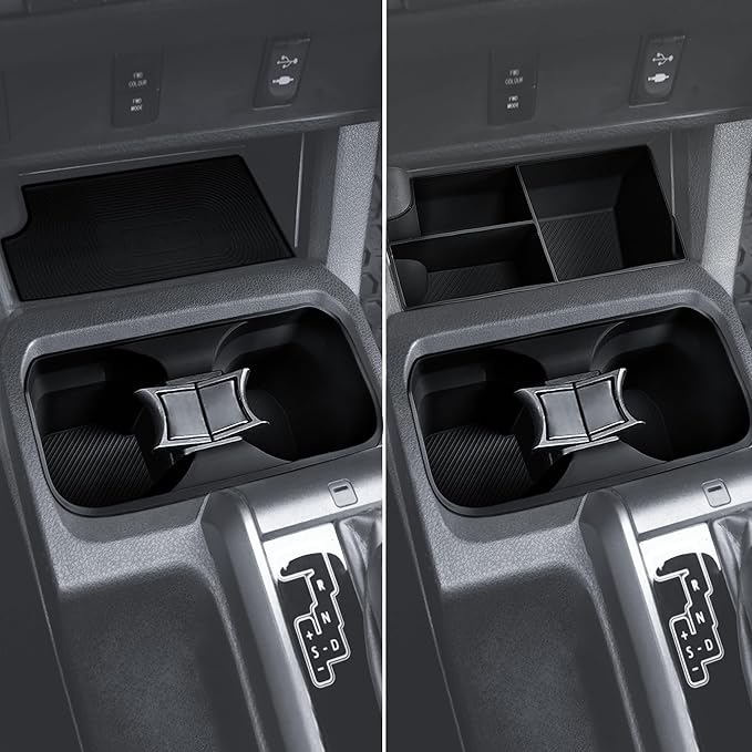 Interior Silicone Liner Insert Custom Fit for Tacoma 2016-2023, Silicone Organizer Tray for Tacoma Gen 3rd Crew Cab only - Fully Covered - for Tacoma Accessories