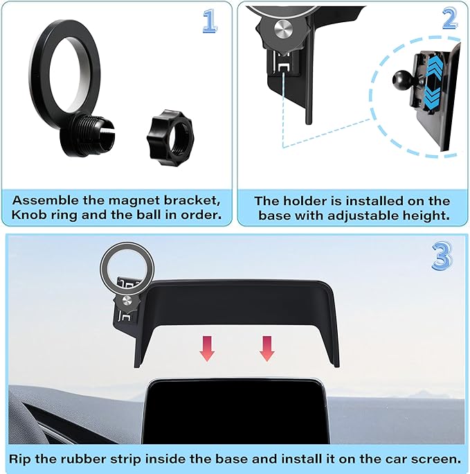 Car Phone Holder for Ford Escape 2020-2025 2026 Accessories Apply to 8 Inch Touch Screen Fixed Clip Magnetic Cell Phone Mount Hands-Free 360 Degree Rotation
