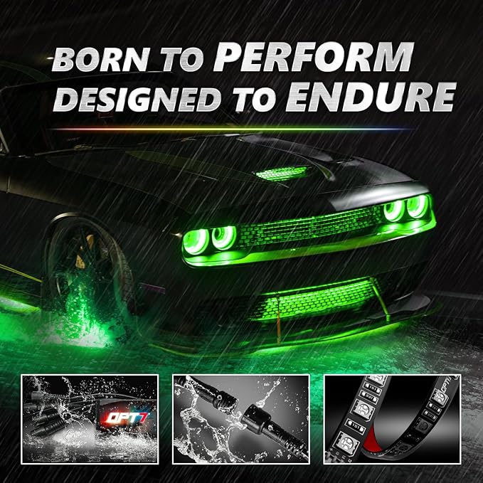 OPT7 Aura Pro Halo Accent Lights for 2008-2023 Dodge Challenger with App & Remote Control, Car Neon Accent Lighting Accessories, 12" Multi-Color LED Strip
