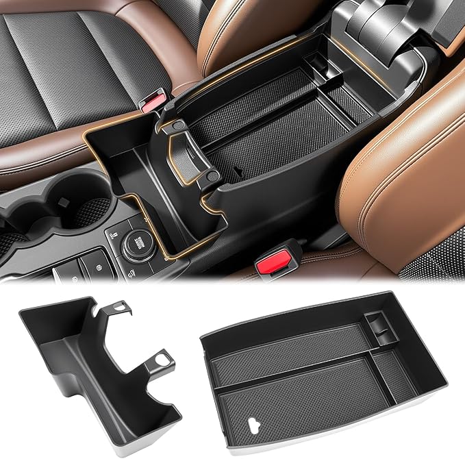 Center Console Organizer Compatible with 2021-2025 Ford Bronco Sport/2020-2025 Ford Escape Hanging Armrest Box Arm Rest Storage Tray for Bronco Sport/Escape Accessories(Hanging+Armrest Tray)