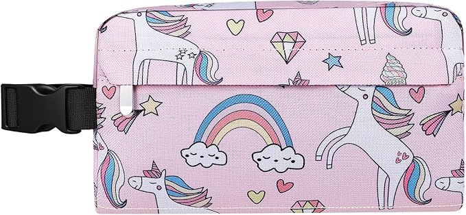 Small Insulated Snack Bag Lunch Bag for Kids Lunch Box for Women/Men, Collapsible [3L/5-Can] Reusable Lunch Bag Cooler Bag for Bottle with Handle Buckle for Work/School/Travel, Pink Unicorn