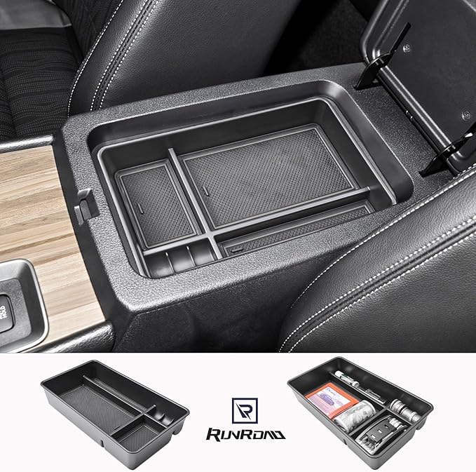 RUNROAD Center Console Organizer Tray Compatible with Nissan Altima 2019 2020 2021 2022 2023 2024 2025 Accessories, Insert Armrest Tray Secondary Storage Box Coin Holder Console Dividers, Black