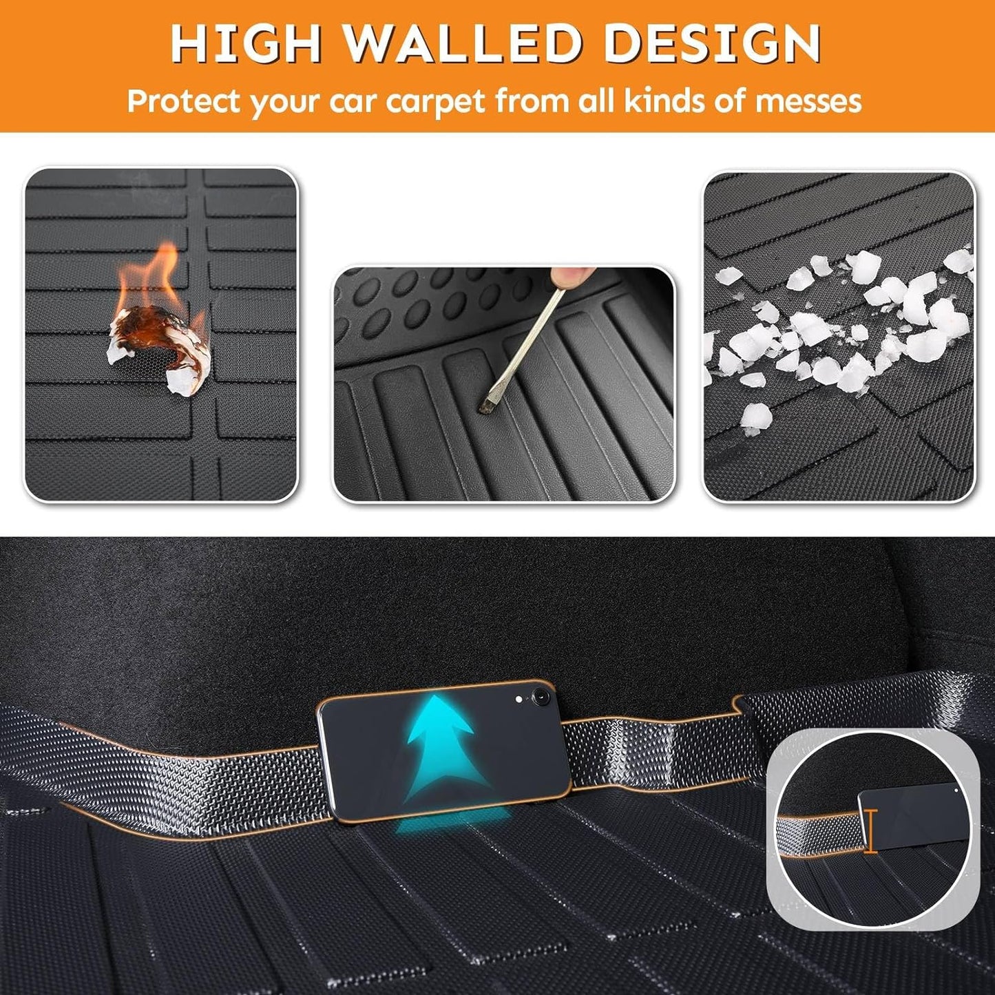 Binmotor-Floor Mats for Ford Expedition Max 2021-2025 (Only for 8 Seats with 2nd Row Bench Seat), TPE All Weather Car Mat for Ford Expedition Max Accessories