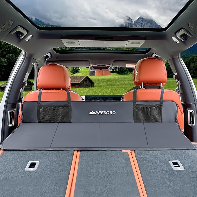Car Rear Seat Mattress Extension Plate, Foldable Car Back Seat Extender，Portable Mattress for Sleeping, Increase Travel Trunk Space and Car Bed Camping Space for Cars, SUV, Model Y/3