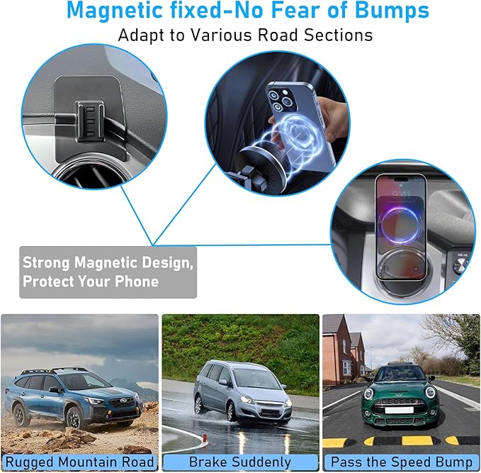 Compatible with Toyota Tundra Phone Holder 2017-2021 for Air Vent,2nd Gen Tundra Phone Mount Magnetic Navigation Bracket Anti-Shake,360 Degree Rotation Tundra Dashboard Cell Phone Mount Stand