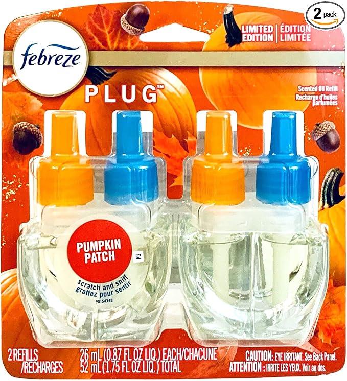 Febreze Plug Air Freshener Refills, Limited Edition Fresh-Harvest Pumpkin Scent, (2 Count, 1.75 Oz)