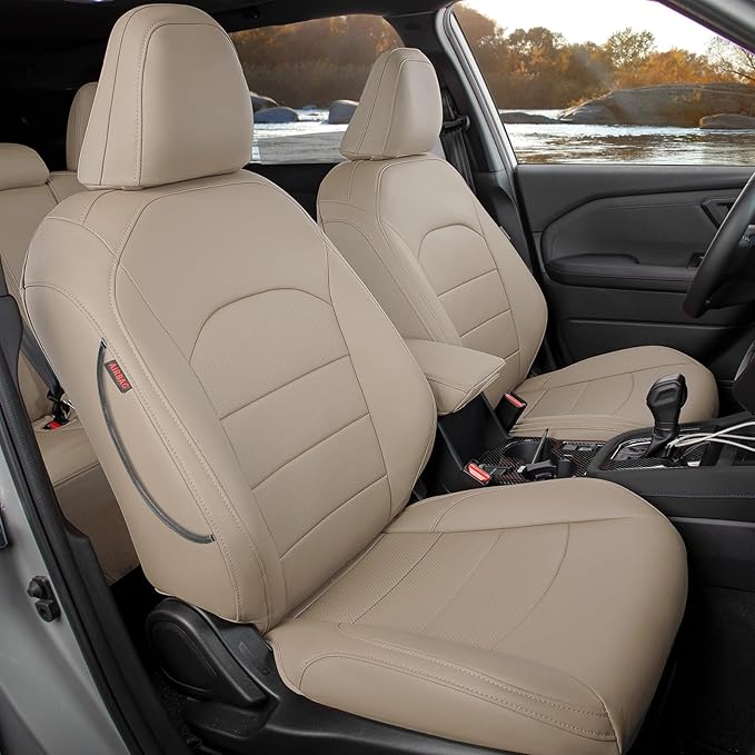 Full Set Forester Seat Covers Custom Fit for 2025 2026 Subaru Forester Base,Limited,Premium,Sport,Touring SUV,Fully Covered,Luxury Waterproof Leather Car Seat Protector,Armrest Cover Inclued(Beige)