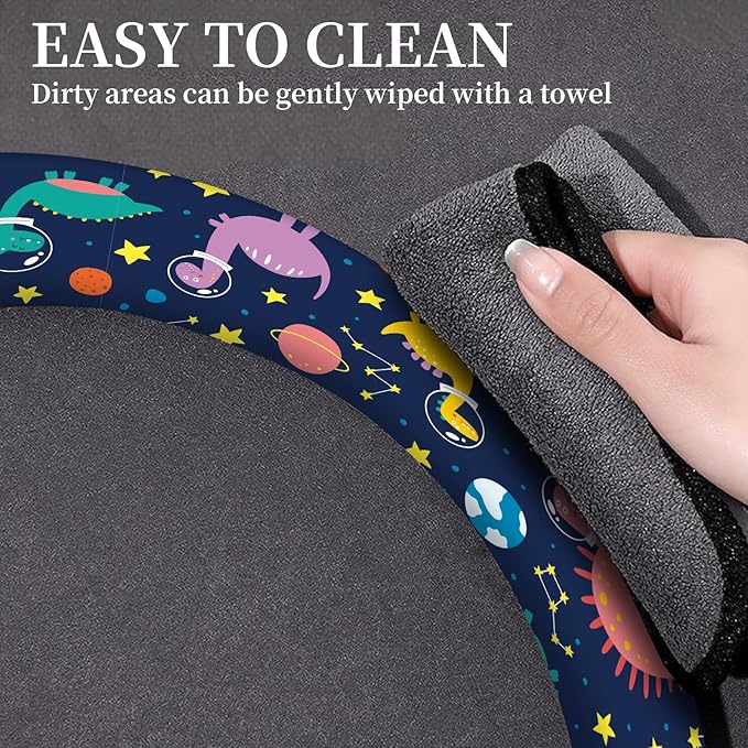 Car Steering Wheel Cover, Universal 15 Inch Neoprene Non-Slip Steering Wheel Covers, Funny Car Accessories for Women Men Fit Auto, Suvs, Truck Cute Funny Dinosaurs