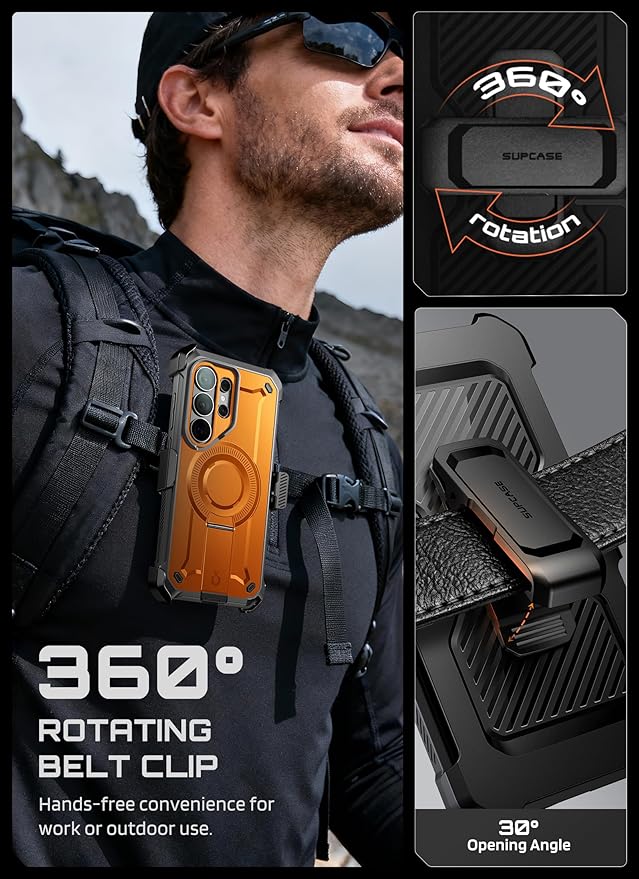 SUPCASE for Samsung Galaxy S26 Ultra Case with Stand, Military-Grade Drop Protection, Compatible with Wireless Charging/MagSafe, Built-in Screen Protector & Front Frame – UB Pro Mag, Coral