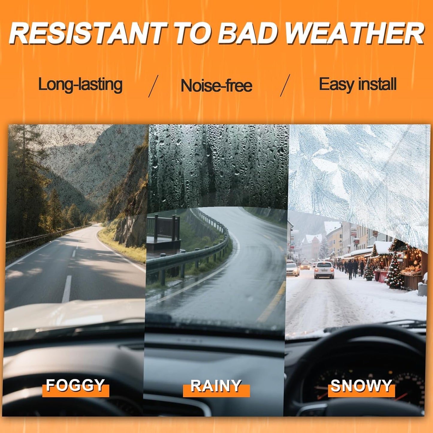 HULADAED® 26''+20''+13'' Windshield Wipers Replacement for BMW X3 2017 2016 2015 2014 2013 2012 2011,Silicone Front Rear Wiper blades for MY Car-All Weather & Quiet(3 PACK)
