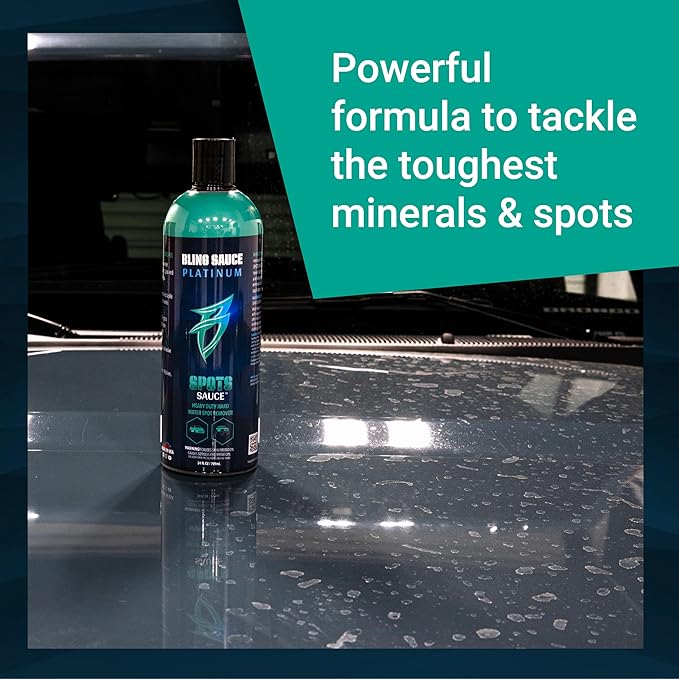 Bling Sauce Platinum Spots Sauce, Heavy-Duty Hard Water Spot Remover for Cars, Trucks, SUVs, 24oz.