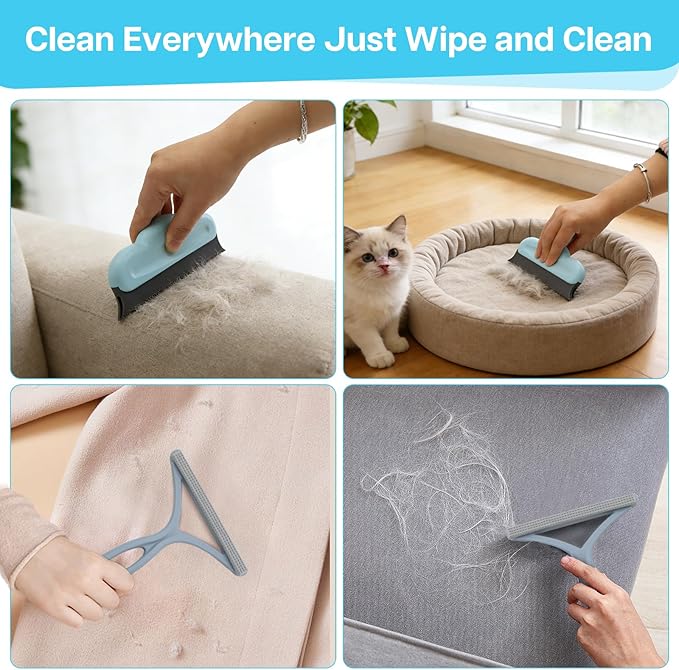 3 PCS Carpet Rake for Pet Hair Removal, Reusable Pet Hair Carpet Rake with 54” Adjustable Long Handle, Pet Hair Remover Scraper Rake Carpet,Dog Hair Broom for Rugs,Mats,Couch and Furniture.