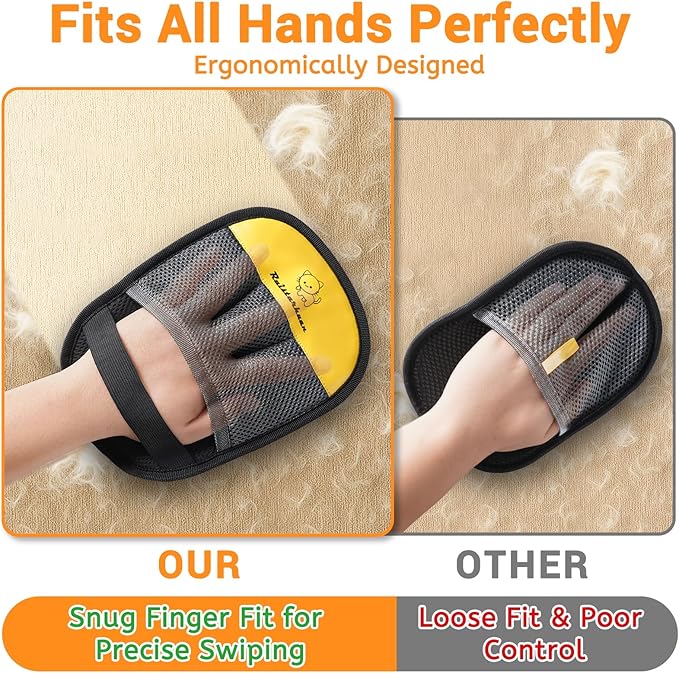 Pet Hair Removal Glove，2026 Newly Upgraded Reusable Magic Brush Pet Hair Remover Glove for Cats & Dogs，Pet Hair Remover Tool for Couch,Curtain, Clothing, Carpet, Car Seat (2Pcs)
