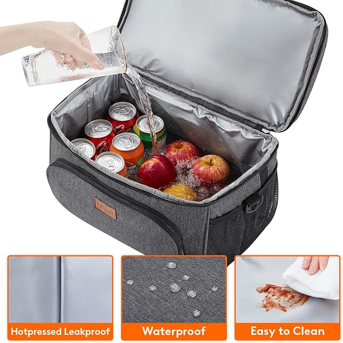 Lifewit Insulated Cooler Bag, 32/48 Can Large Leakproof Beach Cooler, Lightweight Portable Double Layer Soft-Sided Travel Ice Chest for Camping, Kayaking, Road Trips, Grocery Shopping