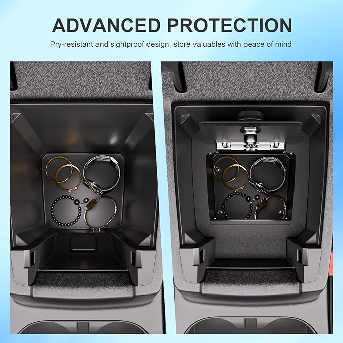 SZYANG Center Console Safe Organizer Compatible with 2023-2026 Chevy Colorado GMC Canyon Lock Box Console Safe Vault Replacement for 2023-2026 Chevy Colorado Accessories