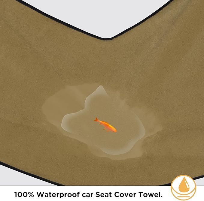 Waterproof Seat Cover Towel, 2PCS Premium Sweat Carseat Protector, Perfect for Universal Anti-Slip Car Truck SUV Seat, Great for Surfing Yoga Gym Workout, Brown