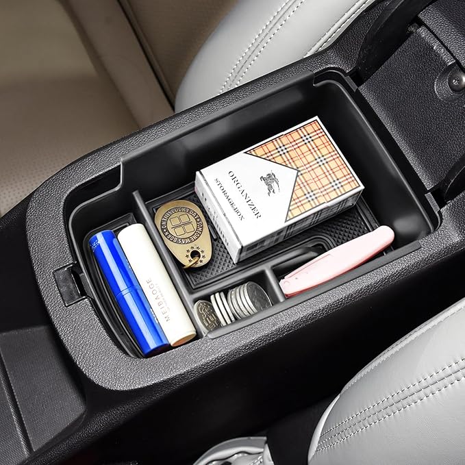 HGWEI Center Console Organizer Tray Compatible with 2024 2025 2026 Chevrolet Trax and 2024-2026 Buick Envista Interior Accessories Insert Armrest Secondary Storage Box Coin Holder, Black