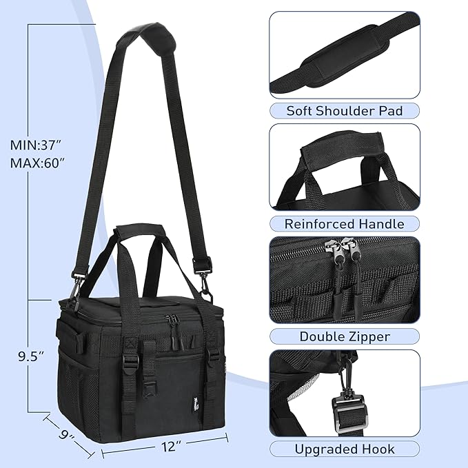 Tirrinia Soft Cooler Bag 24 Cans, Insulated Leakproof Portable Cooler with Lightweight & Adjustable Strap - Small Beach Cooler for Camping, Travel, Car, Picnic, Lunch Cooler Box