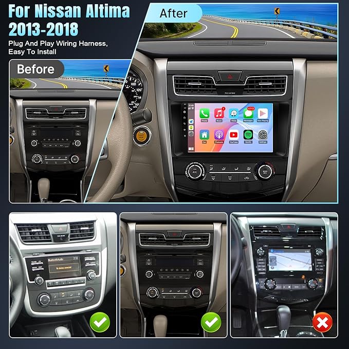 Leadfan 9 inch Touch Screen Car Radio for Nissan Altima 2013 2014 2015 2016 2017 2018 Wireless CarPlay Android Auto, Bluetooth HD Display Backup Camera SWC Can Bus (for Nissan Altima 2013-2018)