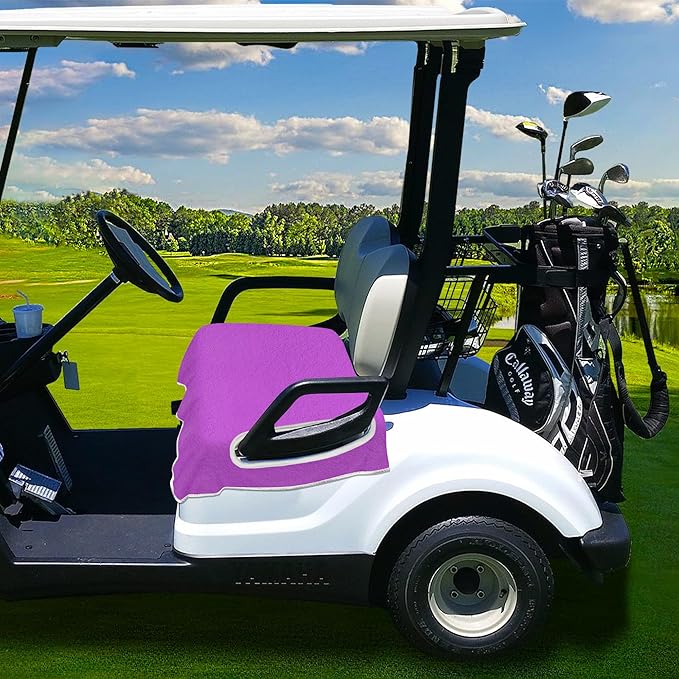 YOKYHOM Golf Cart Seat Covers for 2/4-Seater, Microfiber Seat Towel Blanket, Keeps Seats Cool, Clean & Comfortable, Fits EZGO, Club Car, Yamaha, 51"x31"