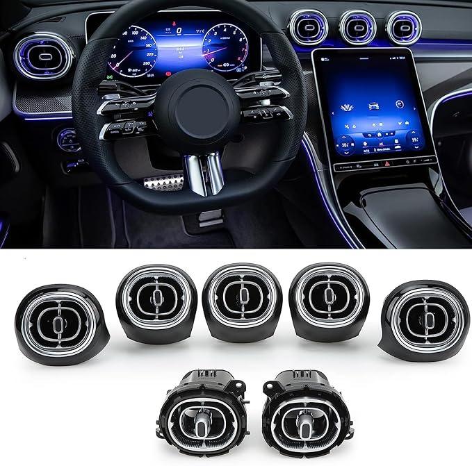 7pcs Turbine Air Vent LED Ambient Light Kit 64 Colors Replacement for Benz GLC Class X254 2023-2024year