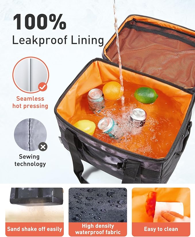 TOURIT Soft Sided Cooler Bag Insulated 48/60 Cans, Large Collapsible & Leakproof Ice Chest for Picnic, Beach, Camping, Travel