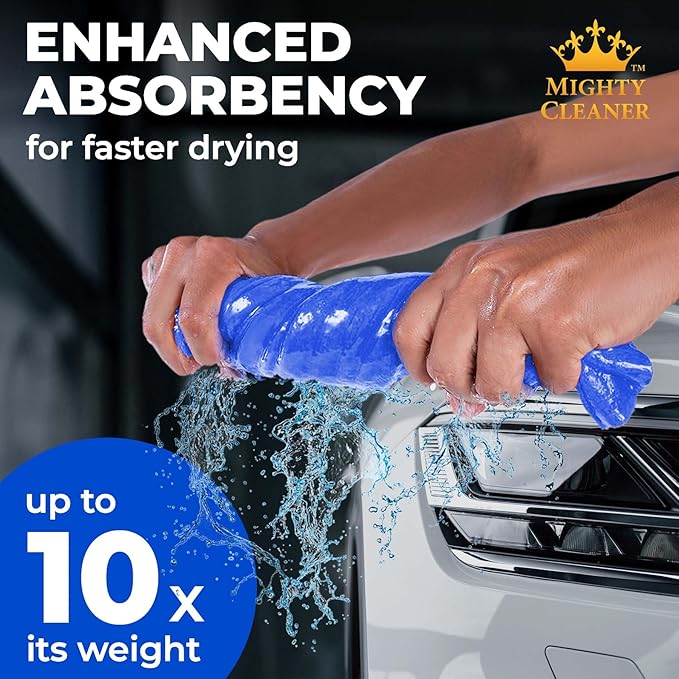 Premium 2pk +1 Free Shammy Cloth for Car Drying - 26"x17" - Super Absorbent Chamois Towel - Scratch-Free, Reusable & Soft Wash Cloth - Car Drying Towels