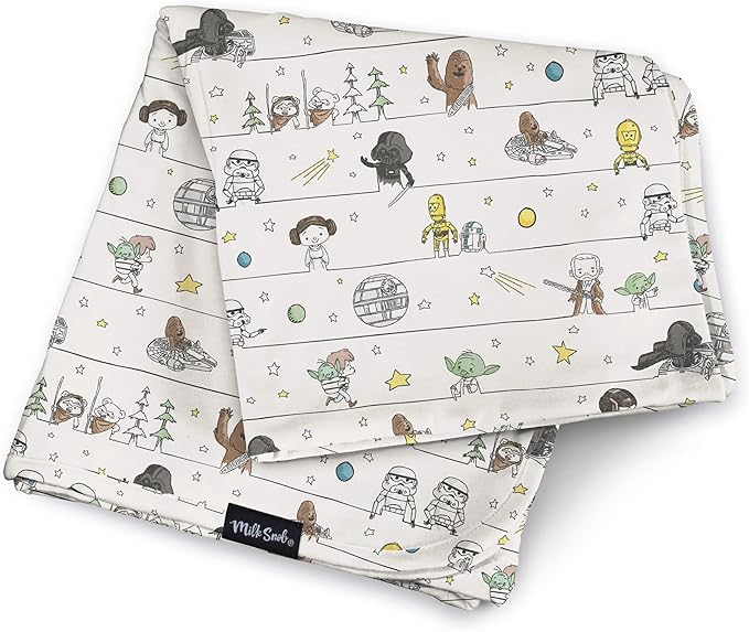 Milk Snob Star Wars Baby Boy and Girl Swaddle Blanket, Soft Receiving, Security Bed and Play Blanket, Toddler and Infant Baby Bedding Registry and Shower Gifts (Precious Padawans) 34 * 34 inches