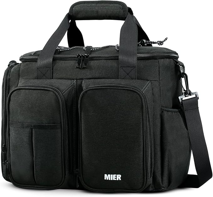 MIER Lunch Box for Men Heavy Duty Insulated Lunch Bag 20 Cans Large Leakproof Soft Cooler Bags with Multiple Pockets for Picnic Work Travel (Dark Gray)